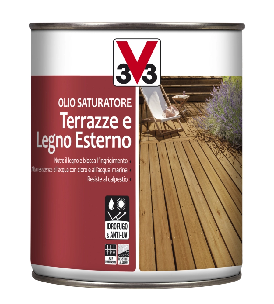 Olio protettivo saturatore  terrazze e legno esterno, incolore - 1 litro